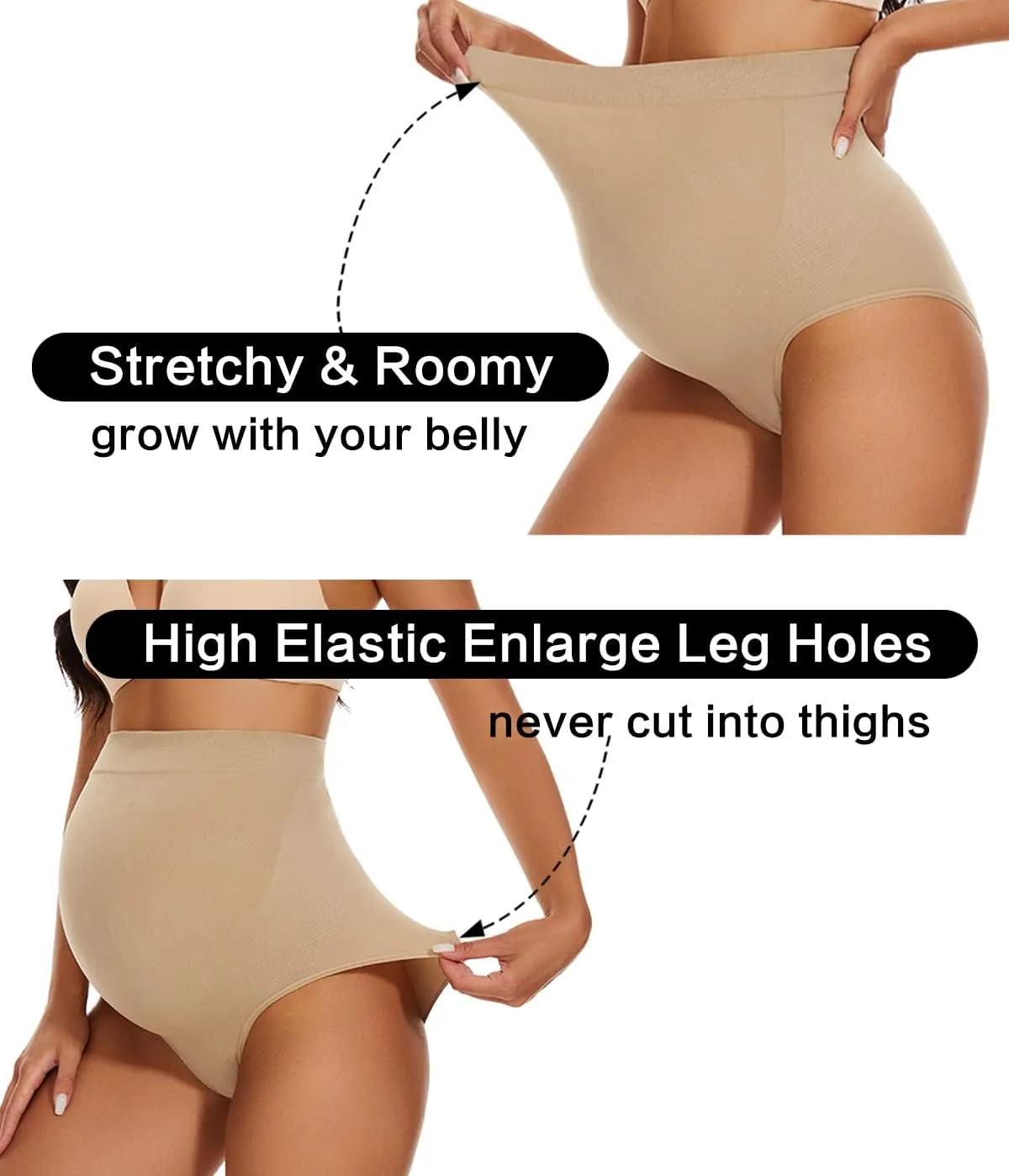 Seamless Maternity Shapewear, Belly Support Panties for Dresses and Pants, High Waisted Pregnancy Underwear, S-XXXL