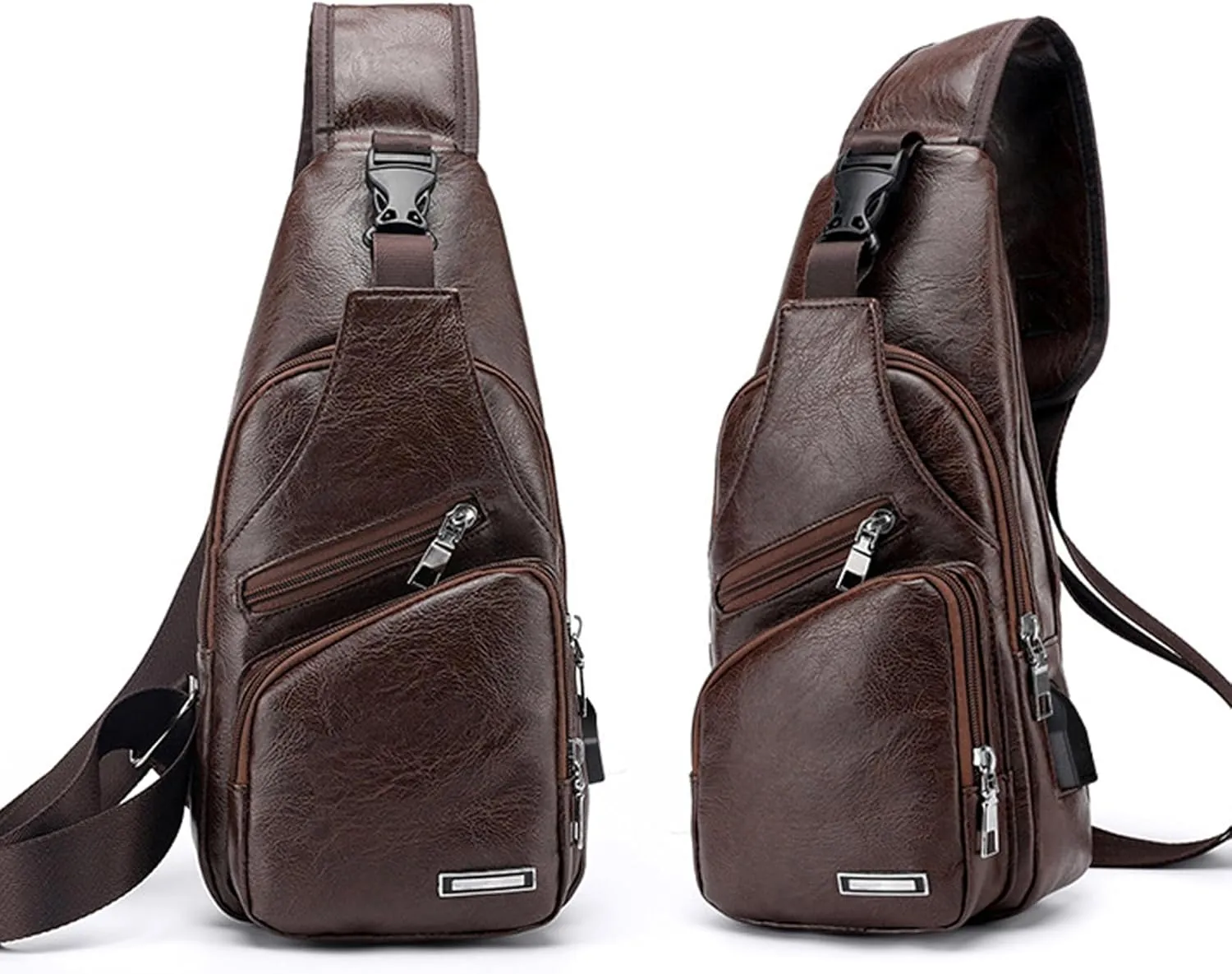 Seoky Rop Men's Sling Bag Small Chest Crossbody Shoulder Bag with USB Charging Port
