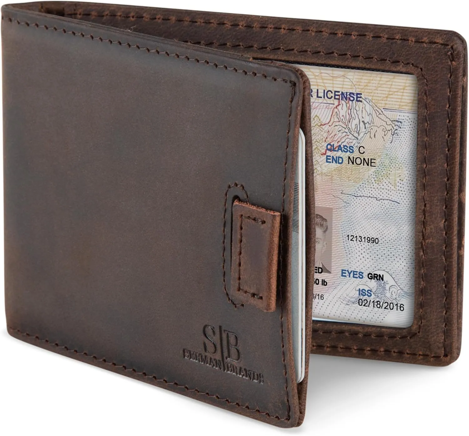 SERMAN BRANDS RFID Blocking Slim Money Clip Wallet  Leather Bifold Front Pocket Minimalist Mens Wallet with Money Clip for Men, Small Credit Card Holder Wallet - Travel Wallet with Gift Box