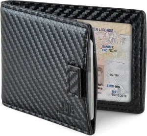 SERMAN BRANDS RFID Blocking Slim Money Clip Wallet  Leather Bifold Front Pocket Minimalist Mens Wallet with Money Clip for Men, Small Credit Card Holder Wallet - Travel Wallet with Gift Box