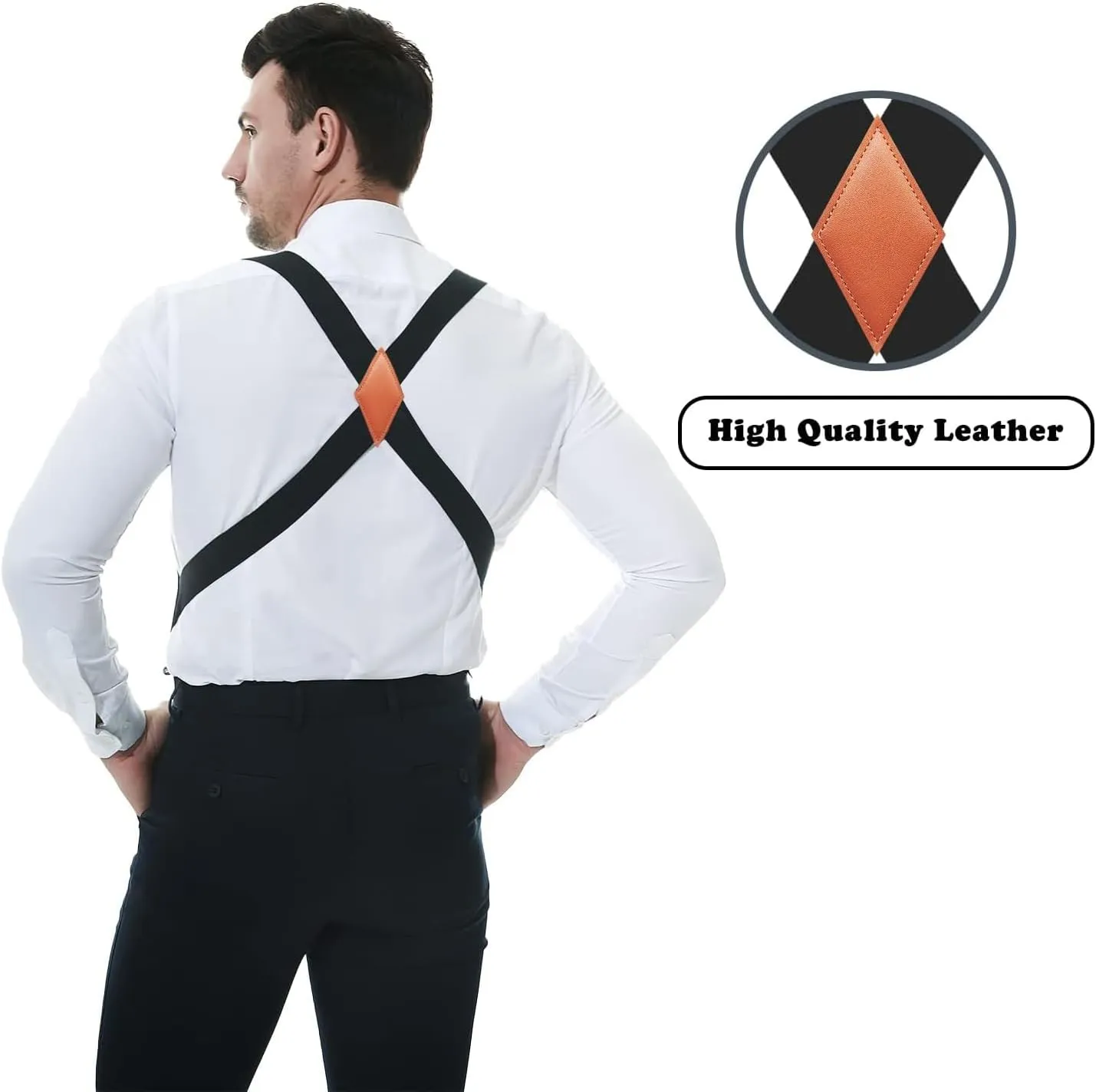 Side Clips Suspenders for Men Heavy Duty 2" Trucker Style Work Suspender