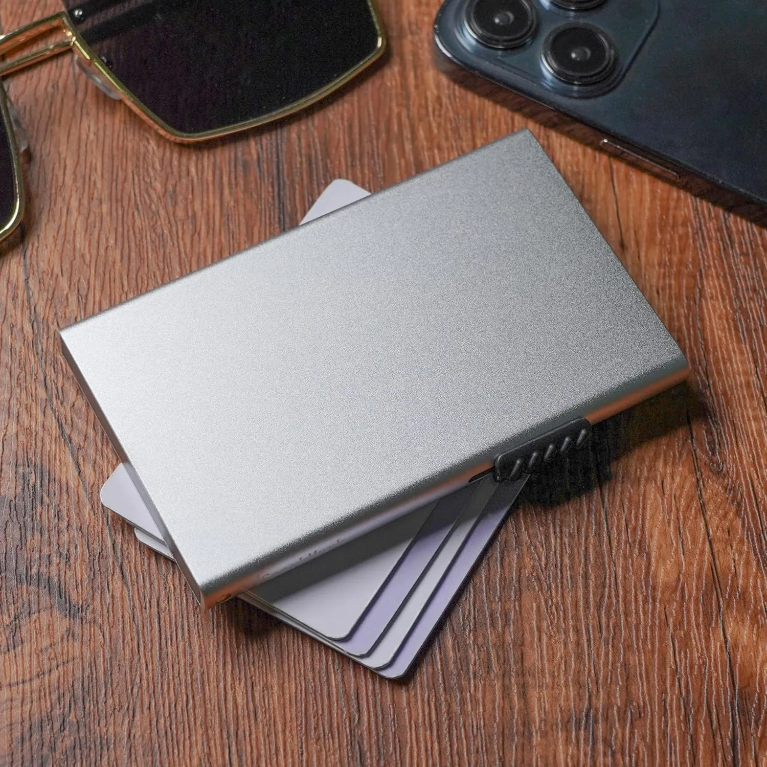 Slim Metal Wallets | RFID Blocking Credit Card Holder Wallet | Business Card Holder Case | Minimalist Pop Up Wallet for Men and Women