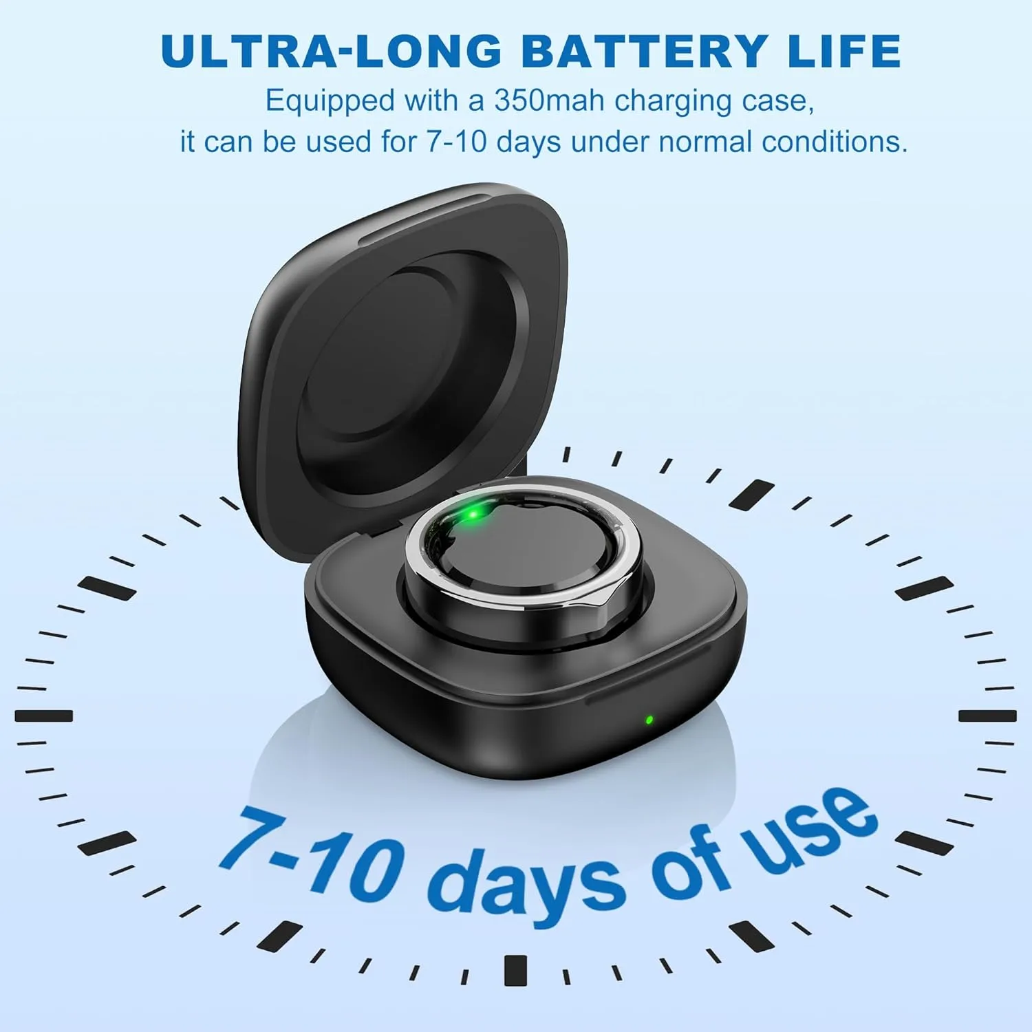 Smart Ring-Size First Before You Buy, No APP Subscription,7-10 Days of Use,Sleep|Activity|Stress|Heart Rate|SPO Tracker, Compatible with iOS and Android (Black, 10)
