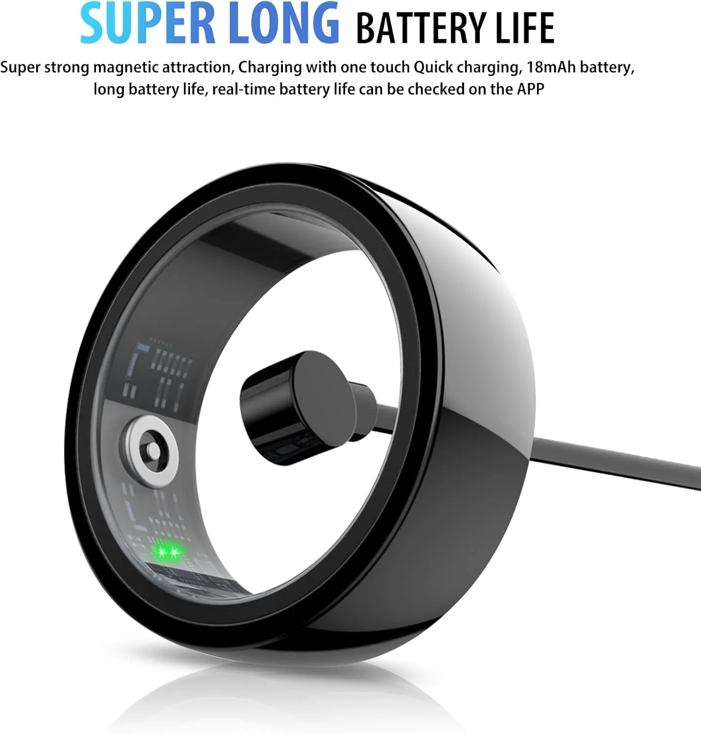 Smart Ring, Smart Health Ring for Women Men, Smart Ring Fitness Tracker, Health&Sleep Tracker,IP68 Waterproof,Remote Camera Control,No App Fee for Standard Features, for iPhone & Android(Black, 10#)