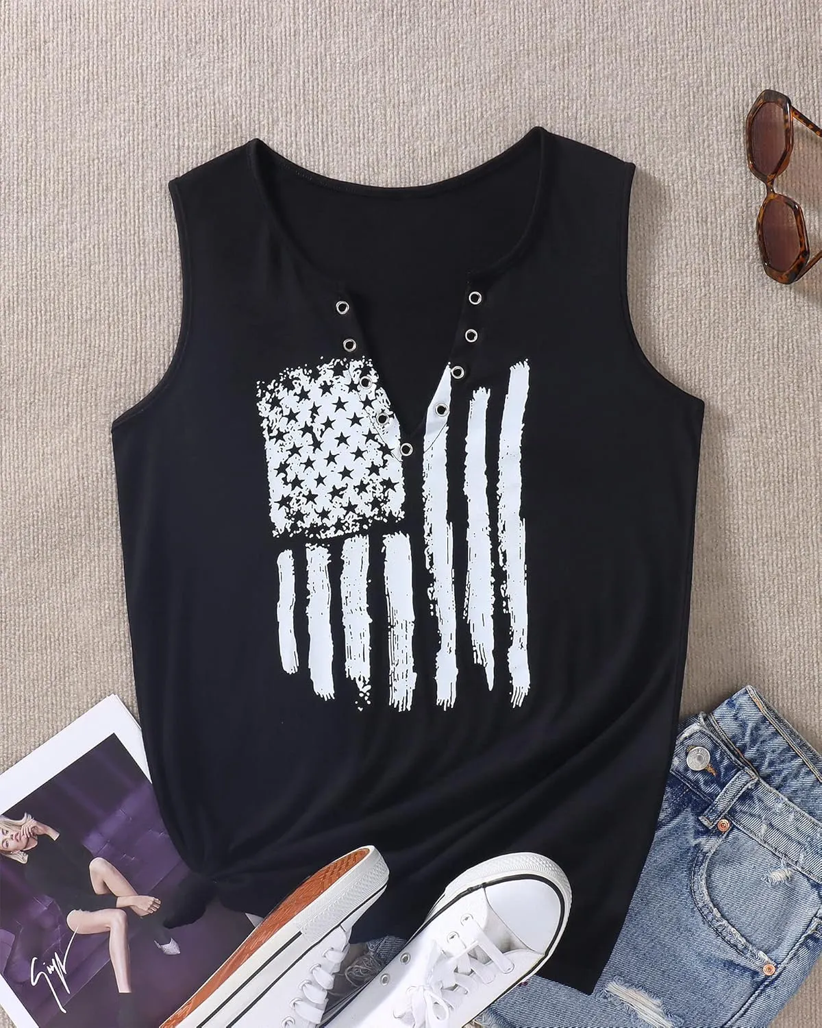 Smooth As Tennessee Tank Top Sweet As Strawberry Shirt Ring Hole Sleeveless Sexy V Neck Womens Retro Country Music Top