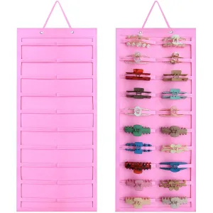 SMUK Hair Clip Organizer for Women & Girls - Hanging Mount Hair Claw Clip Holder & Stand Storage for Wall, Door, Closet