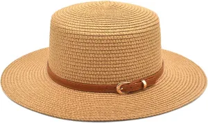 Straw Boater Hat Women&Men Panama Fedora Wide Brim V Protectio Beach Vacation Fishing Hiking Sun Hats