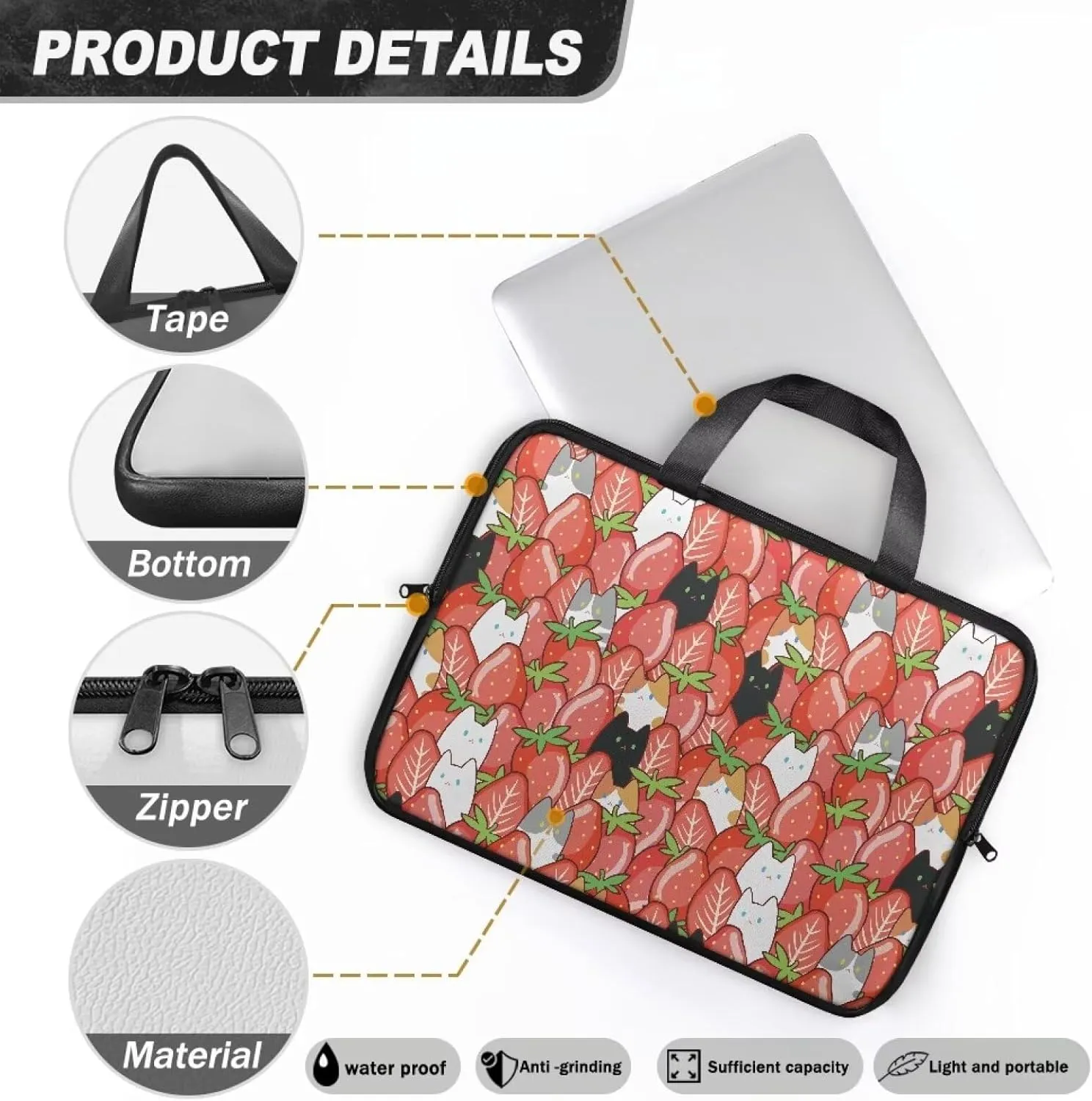 Stylish Computer Bag,Cute Laptop Case with Handle,Laptop Sleeve,Laptop Case,Laptop Bag for Work