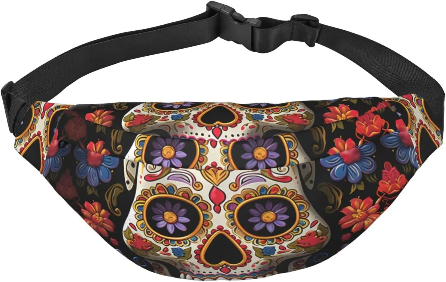 Sugar Skulls Fanny Pack for Men Women Crossbody Bags Fashion Waist Bag Chest Bag Adjustable Belt Bag