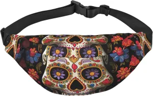 Sugar Skulls Fanny Pack for Men Women Crossbody Bags Fashion Waist Bag Chest Bag Adjustable Belt Bag