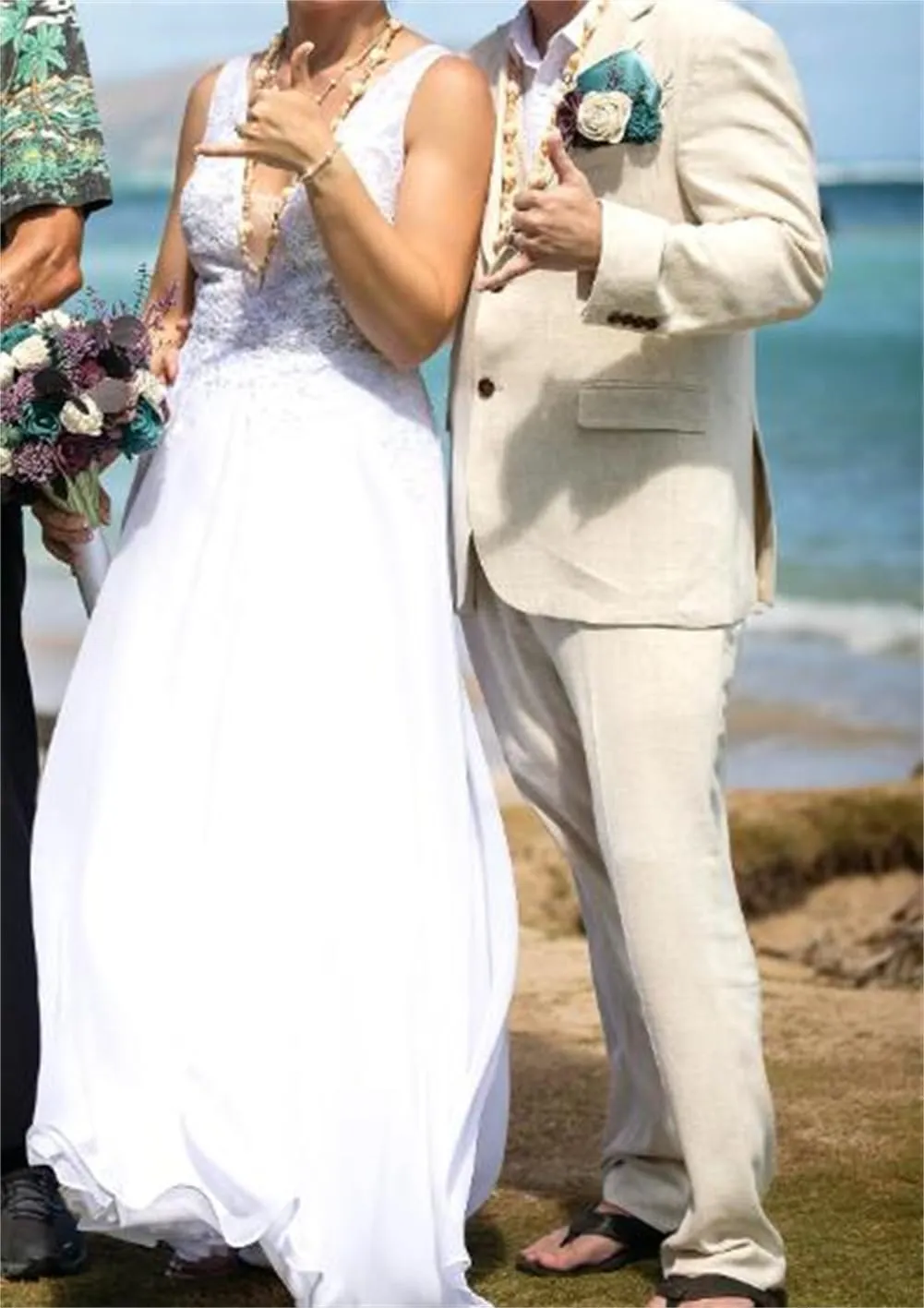 Summer Linen Wedding Mens Suits Mens Tuxedo Blazer Pants Beach Wedding Grooms
