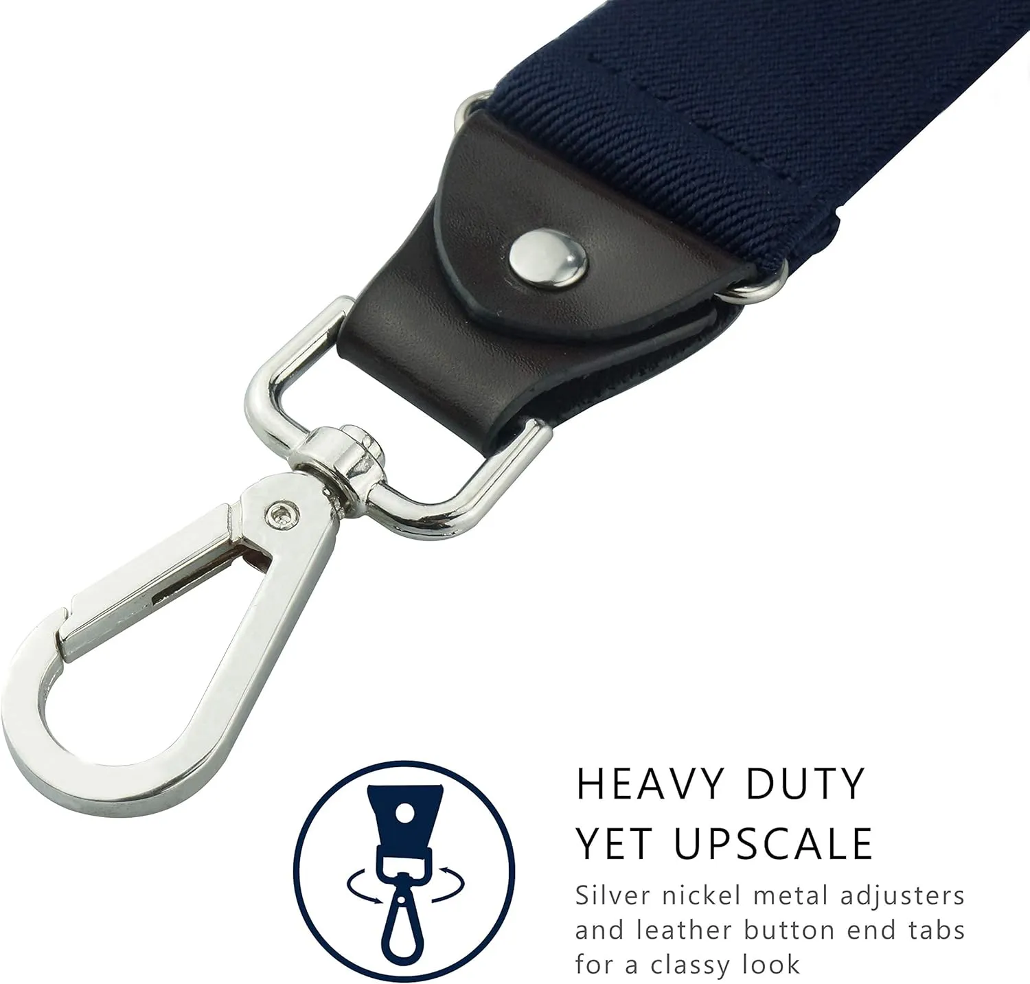 Suspenders for Men, Adjustable Suspenders with Elastic Straps Y-Back Construction Heavy Duty for Work
