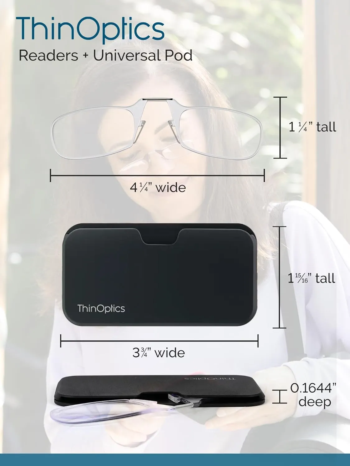 ThinOptics Keychain Case and Readers Rectangular Reading Glasses