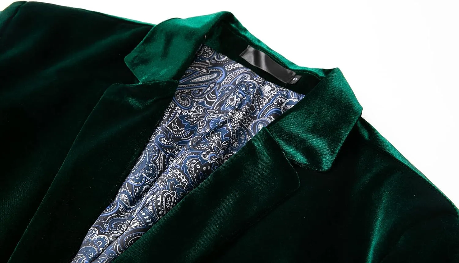 THWEI Mens Velvet Blazer Slim-Fit Fashion Solid Suit Jacket