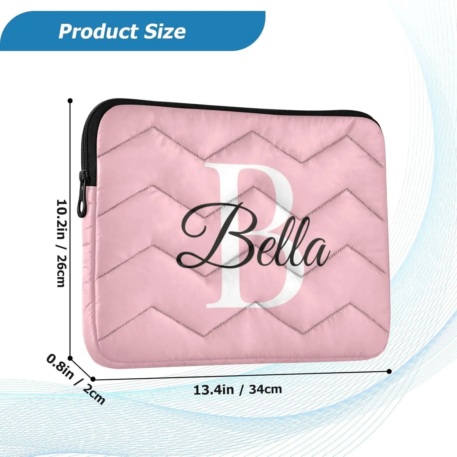 Ticklend Pink Custom Laptop Bag Personalized Laptop Case Sleeve Shockproof Protective Briefcase Carrying Case Computer Bag for 13 14 Inch Tablet Ultrabook Notebook Women Men