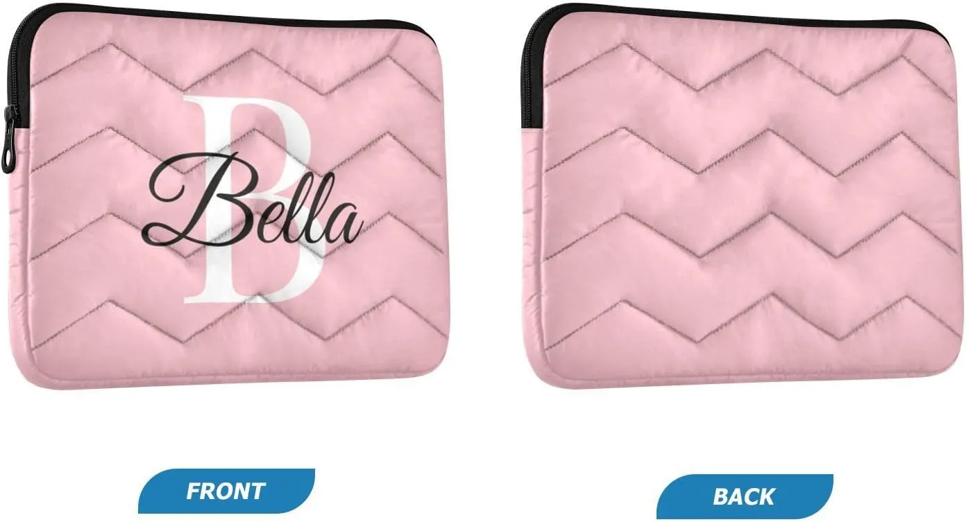 Ticklend Pink Custom Laptop Bag Personalized Laptop Case Sleeve Shockproof Protective Briefcase Carrying Case Computer Bag for 13 14 Inch Tablet Ultrabook Notebook Women Men