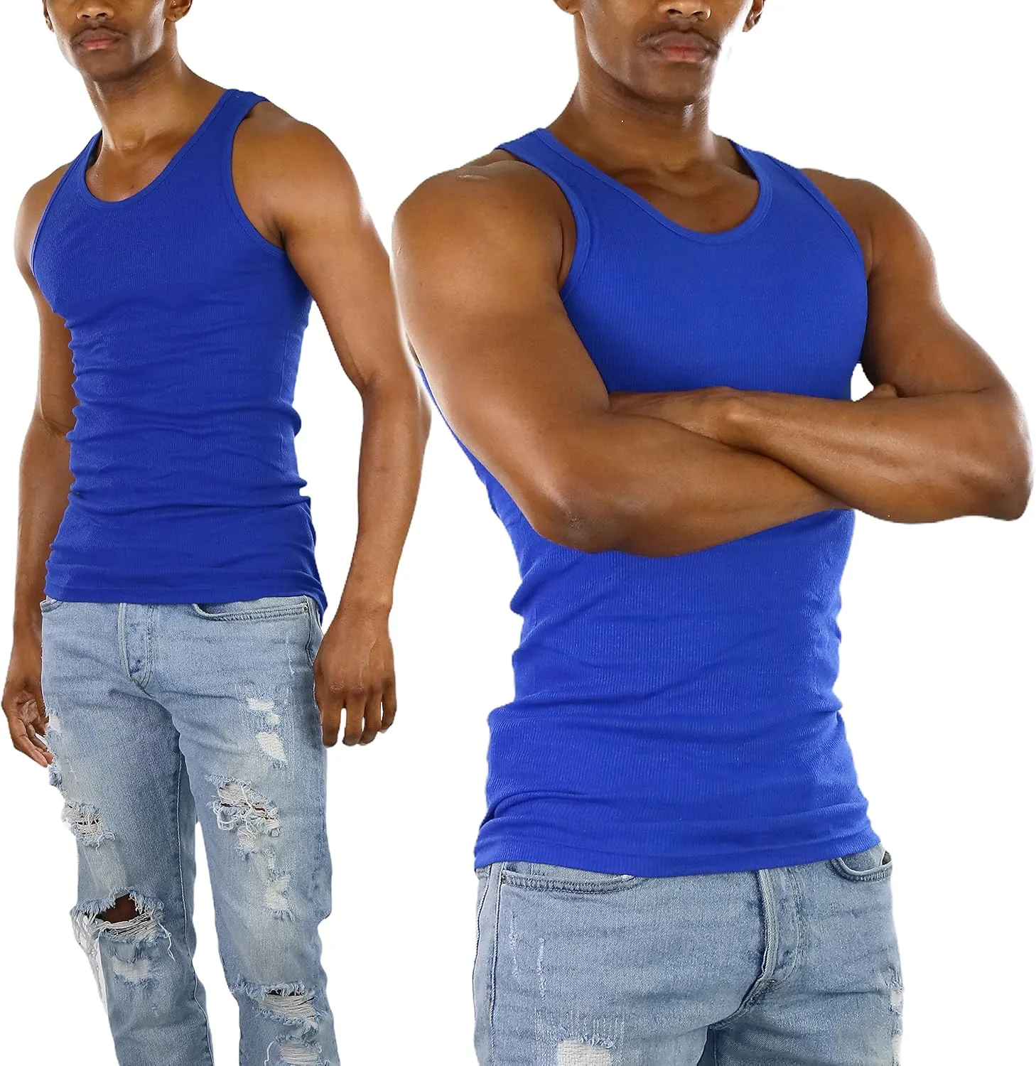 ToBeInStyle Mens Workout A-Shirt Long Muscle Shirt Tank Top