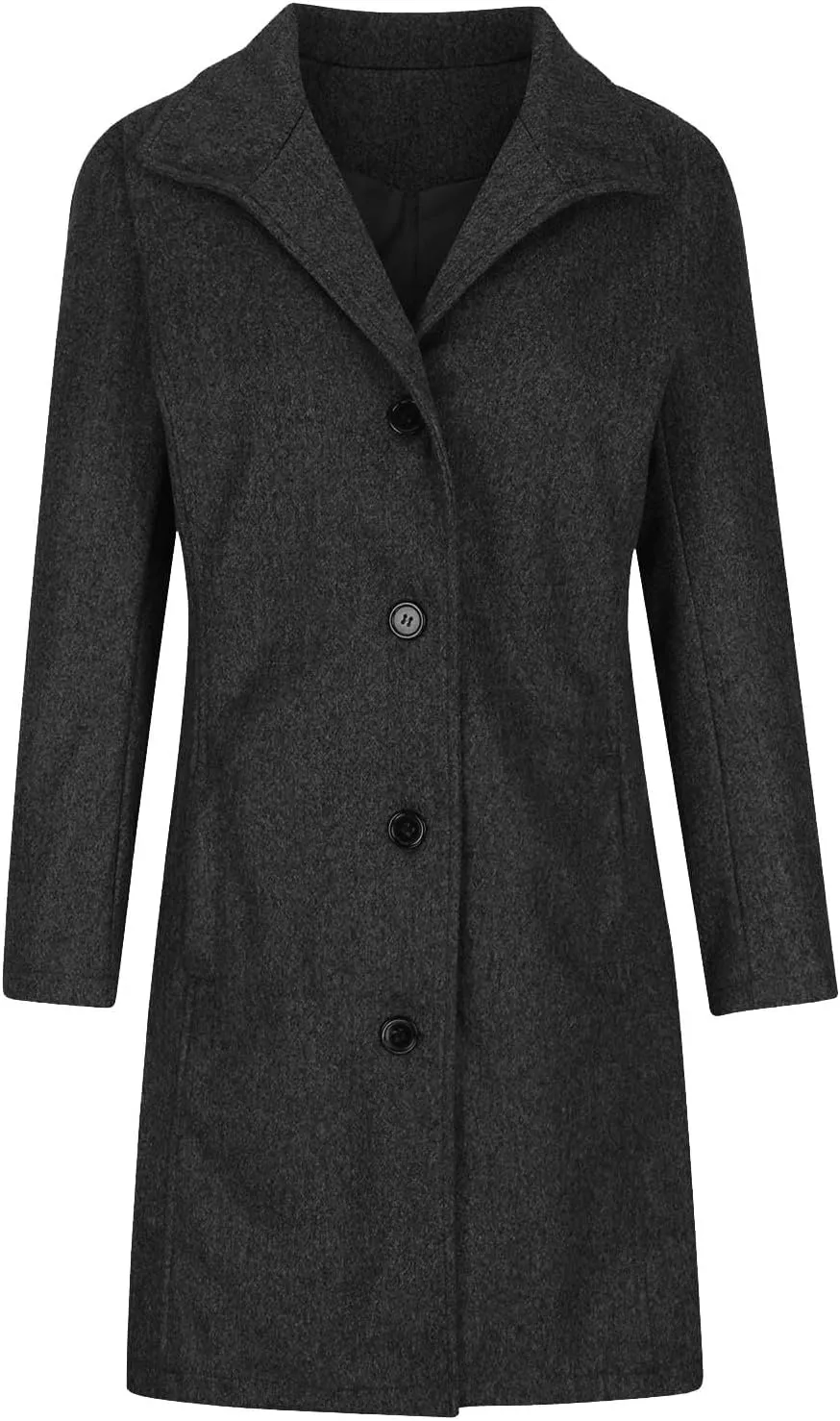 Trench Coat for Women 2024 Long Wool Coat Single Breasted Pea Coat Casual Lapel Coat Thicken Winter Coat Jacket