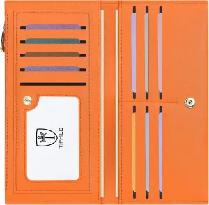 Ultra Slim Wallet for Women Bifold Leather RFID Blocking Credit Card Holder Ladies Womens Wallet with Zip Pocket