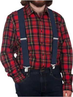 Ultrashang CLASSIC Mens Heavy-Duty Suspender: 2-Inch Wide, Sturdy Clips, X-Back, Adjustable Elastic Work Suspenders