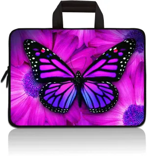 Universal 7-9 Inch Kids Tablet Sleeve, Portable Neoprene Carrying Case Bag Fits 7" 8" 8.5" 8.9" 9" Apple iPad Mini, Samsung Galaxy Tab, Google, HP, Acer, ASUS (Purple Butterfly)