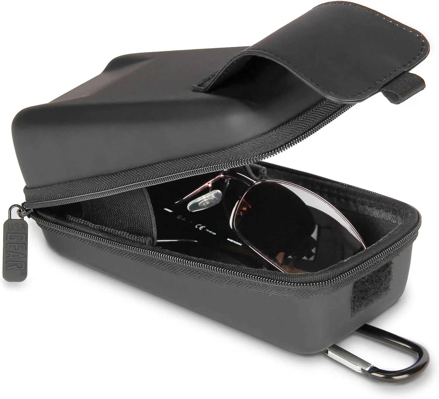 USA Gear Glasses Case - Sunglasses Case/Safety Glasses Case Compatible with Sunglasses, Safety Glasses, Readers, and More
