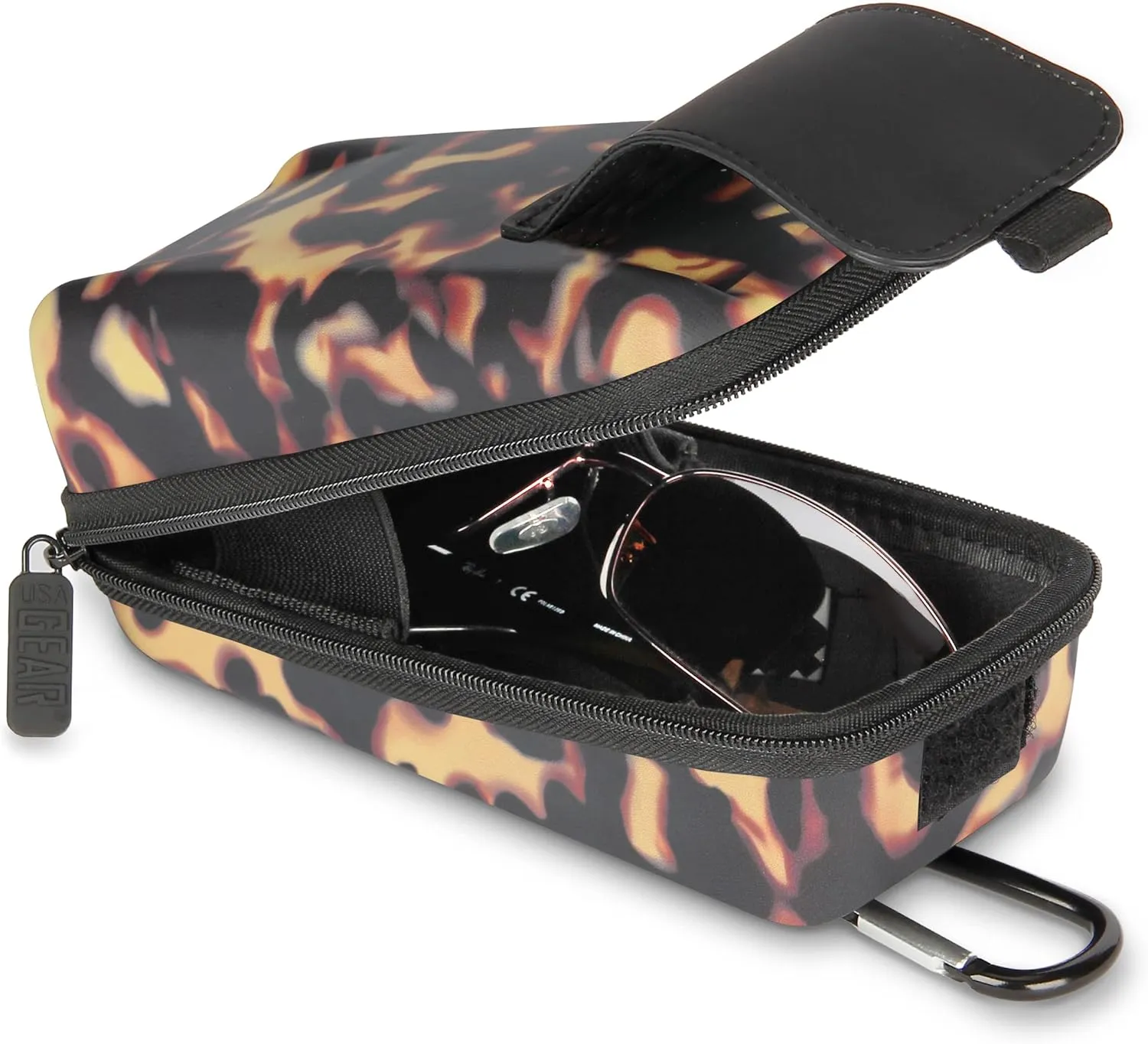 USA Gear Glasses Case - Sunglasses Case/Safety Glasses Case Compatible with Sunglasses, Safety Glasses, Readers, and More