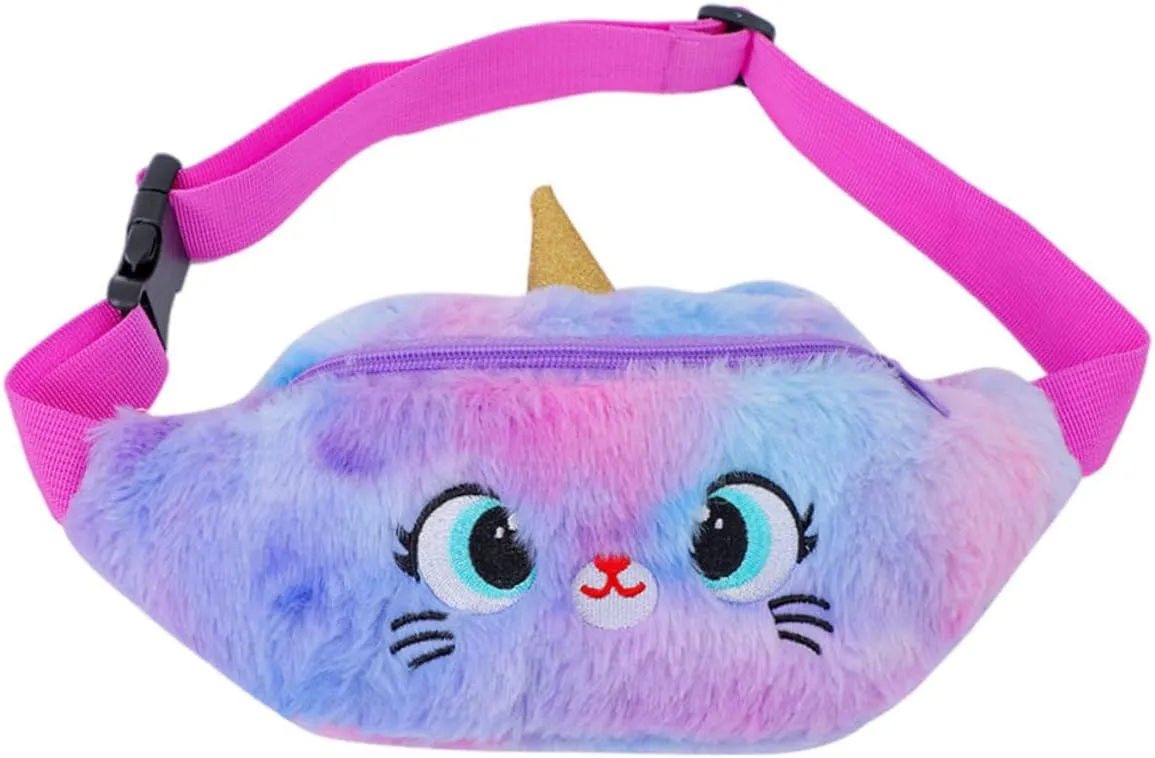 VANZACK Reliable Boys and Girls Plush Waist Pack Cartoon Bag for Hiking Camping Parties