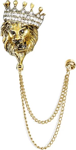 Vintage Animal Tassel Chain Lapel Pin for Men Women - Punk, Buck, Suit, Tie - Deer, Ram, Owl Rhinestone Collar Chain Pin for Boyfriend Gifts