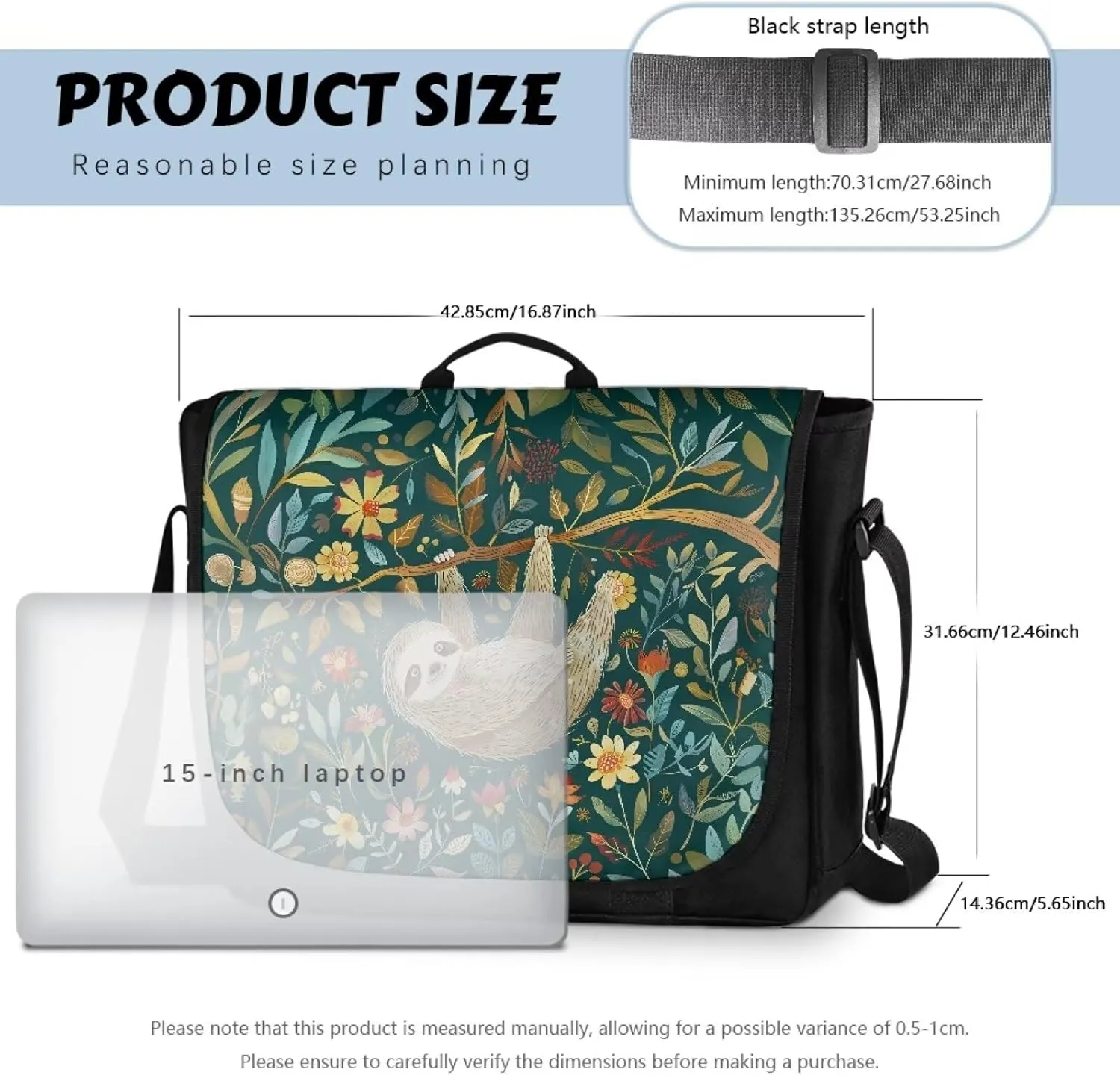 Vintage Women Crossbody Bag Men Flap Messenger Bag with Adjustable Strap Classic Large Satchel for Casual Work