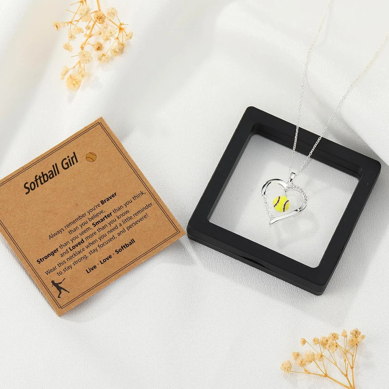 Volleyball/Softball/Basketball/Baseball Necklace Gifts for Girls, Sport Accessories Birthday Christmas Jewelry for Her 16 3 Inches