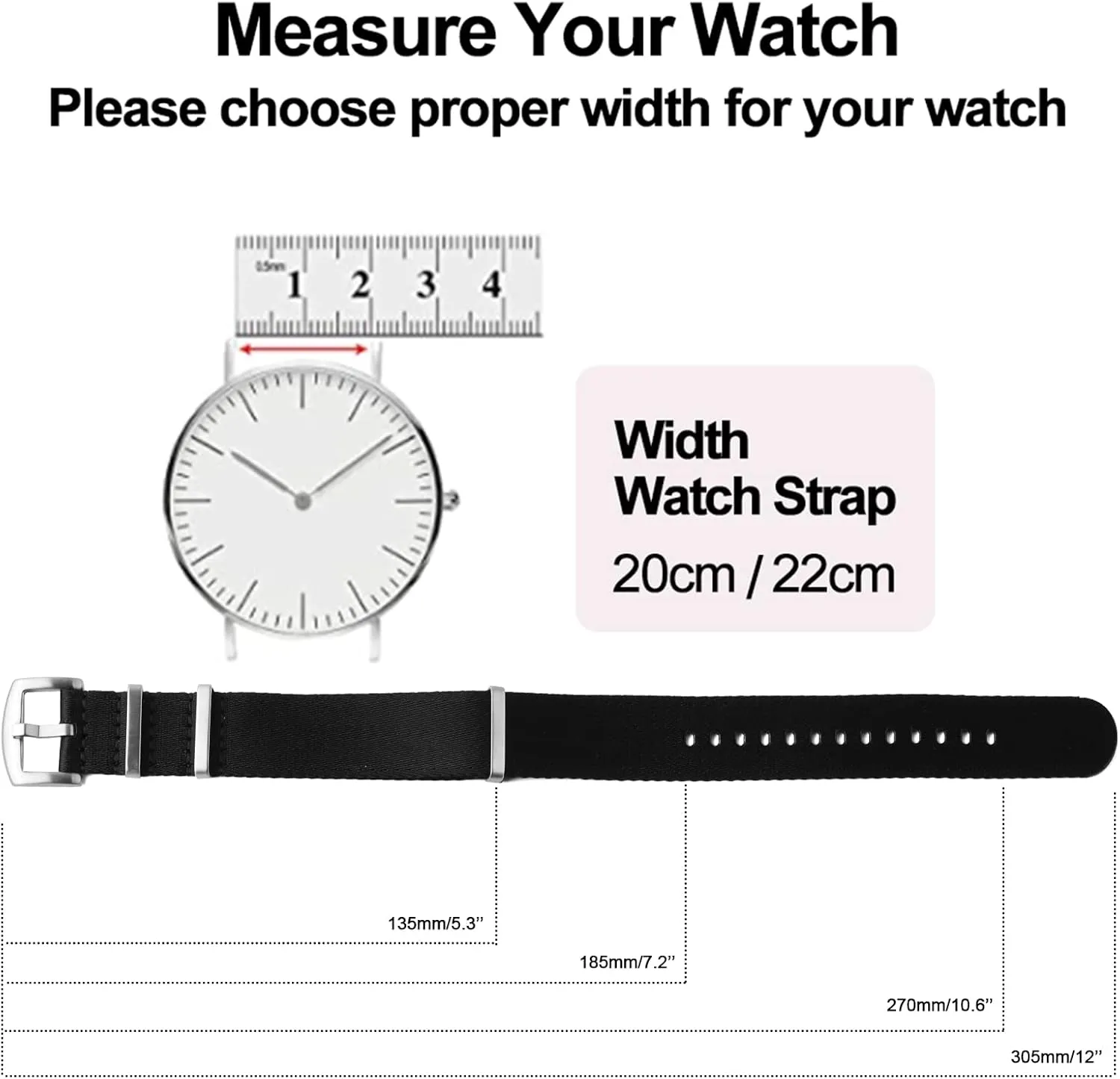 watchdives Nylon Watch Band 18mm 20mm 22mm Multicolor Replacement Watch Straps for Men Women (Black Yellow Gray, 20mm)