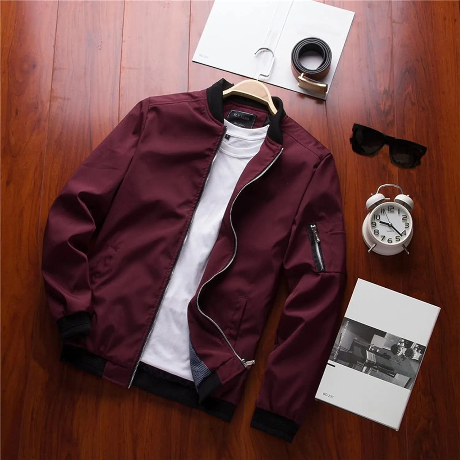 Winter Jackets for Men Men's Lightweight Jacket Casual Spring Fall Windbreaker Bomber Zip Up Coat with Pocket