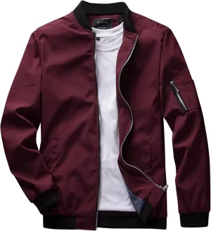 Winter Jackets for Men Men's Lightweight Jacket Casual Spring Fall Windbreaker Bomber Zip Up Coat with Pocket