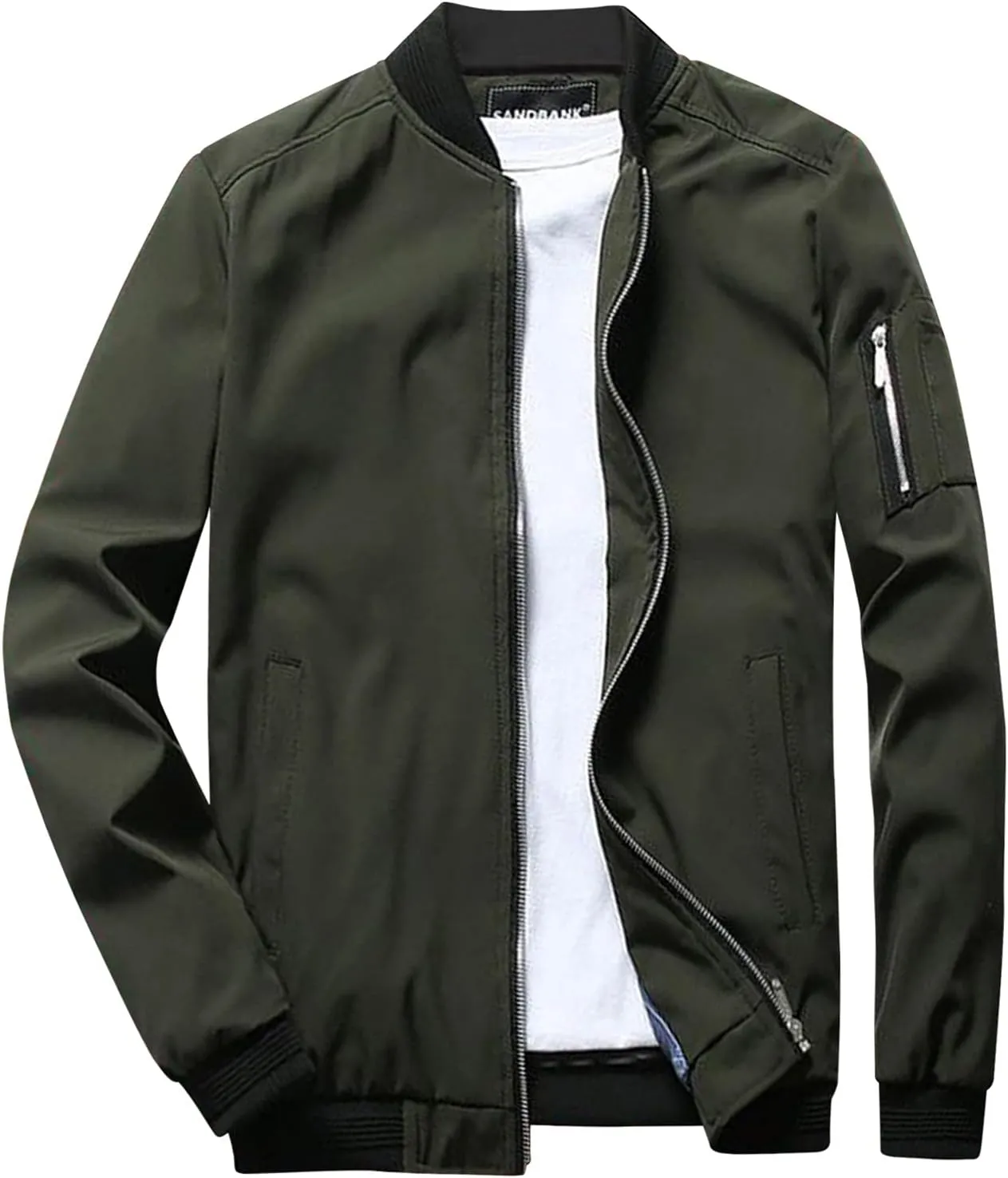 Winter Jackets for Men Men's Lightweight Jacket Casual Spring Fall Windbreaker Bomber Zip Up Coat with Pocket