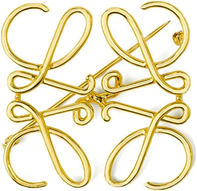 Women Metal Hollow Love Knots Brooch Gold Plated Simple Sweater Shawl Pins Scarf Hat Lapel