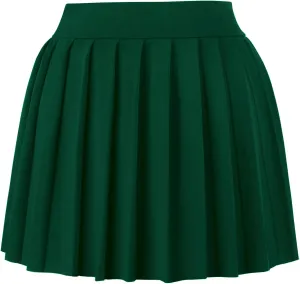 Women Sexy Pleated Mini Skirts Ruffle Club Y2k Role Play A-line Skater Skirt Casual Stretchy Uniform for Girls