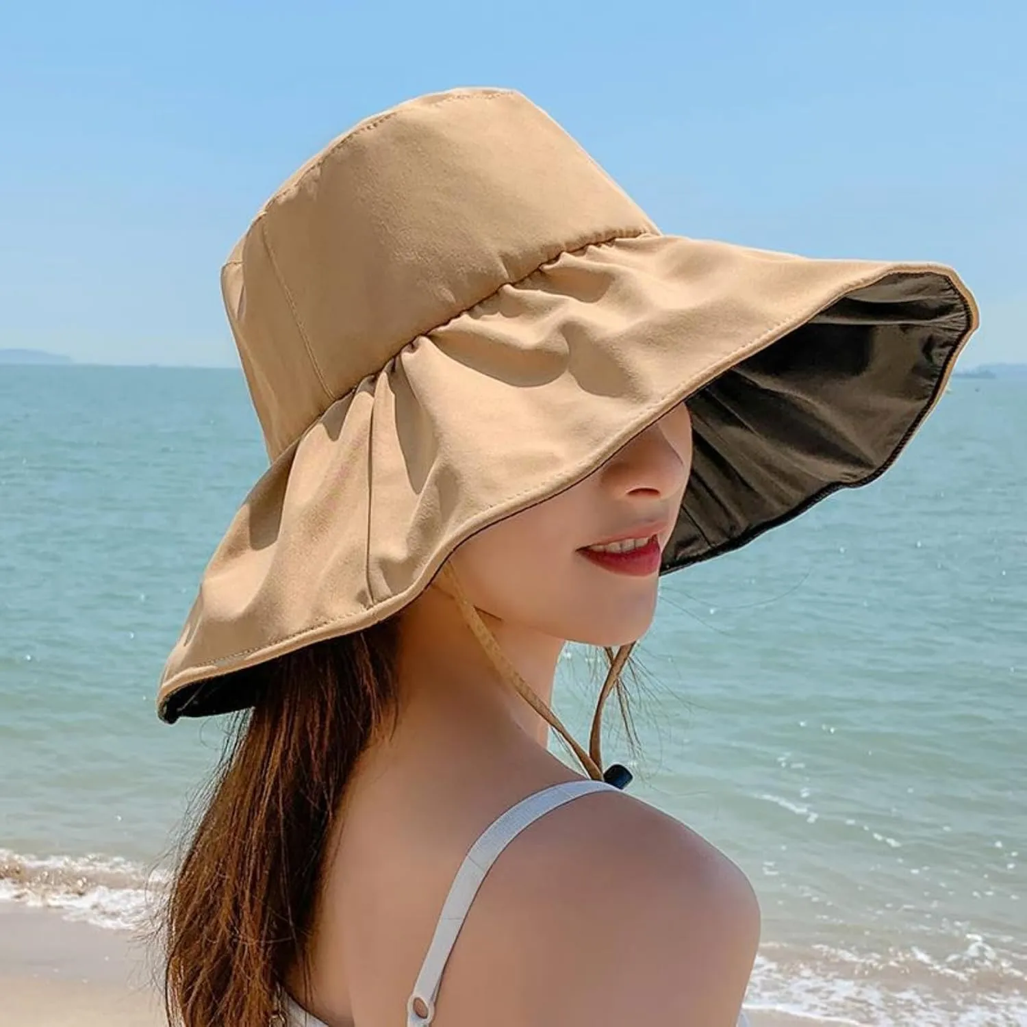 Women Summer Rain UV UPF 50 Sun Protection Wide Brim Hat - Foldable Bucket Sun Hat