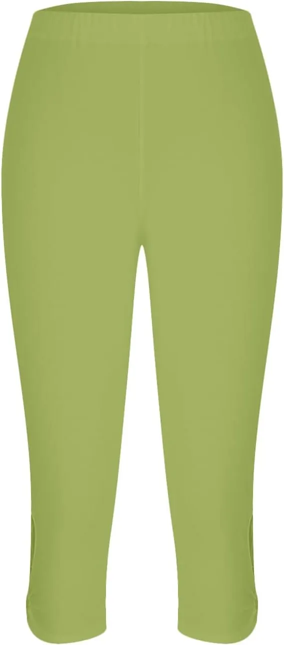 Womens Capri Leggings Summer Plus Size Capris Workout Yoga High Waisted Capri Pants Casual Pull On Capris