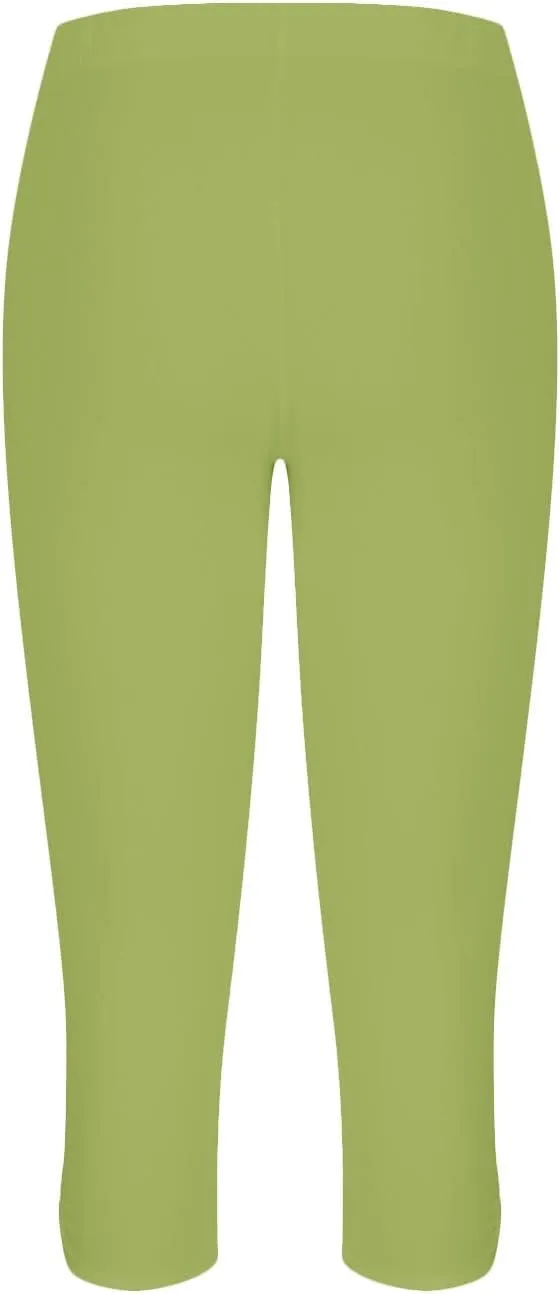 Womens Capri Leggings Summer Plus Size Capris Workout Yoga High Waisted Capri Pants Casual Pull On Capris