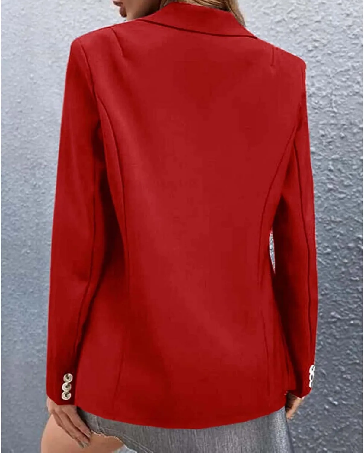 Womens Long Sleeve Blazers One Button Casual Blazer Jacket Dressy Soft Stretchy Cardigan