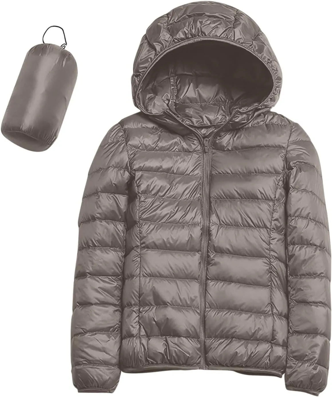 Womens Puffer Jacket 2024 Winter Warm Packable Down Jacket Lightweight Slim Fit Hooded Jacket Short Duck Down Coat
