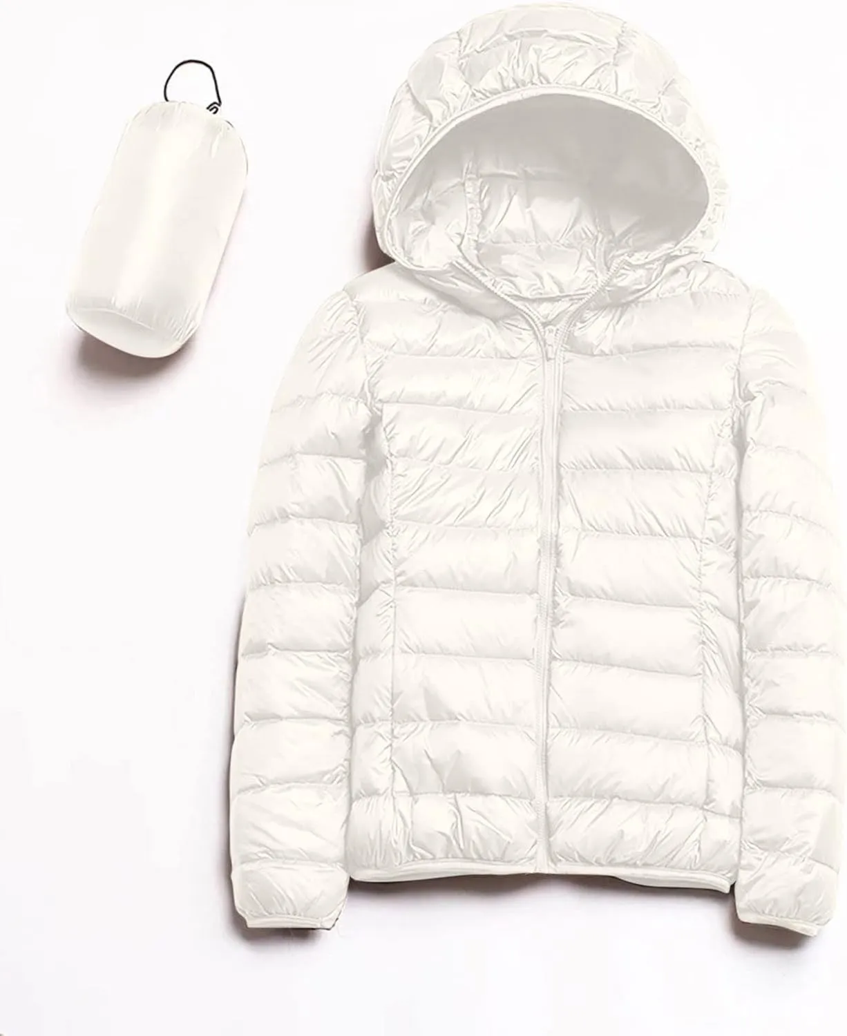 Womens Puffer Jacket 2024 Winter Warm Packable Down Jacket Lightweight Slim Fit Hooded Jacket Short Duck Down Coat