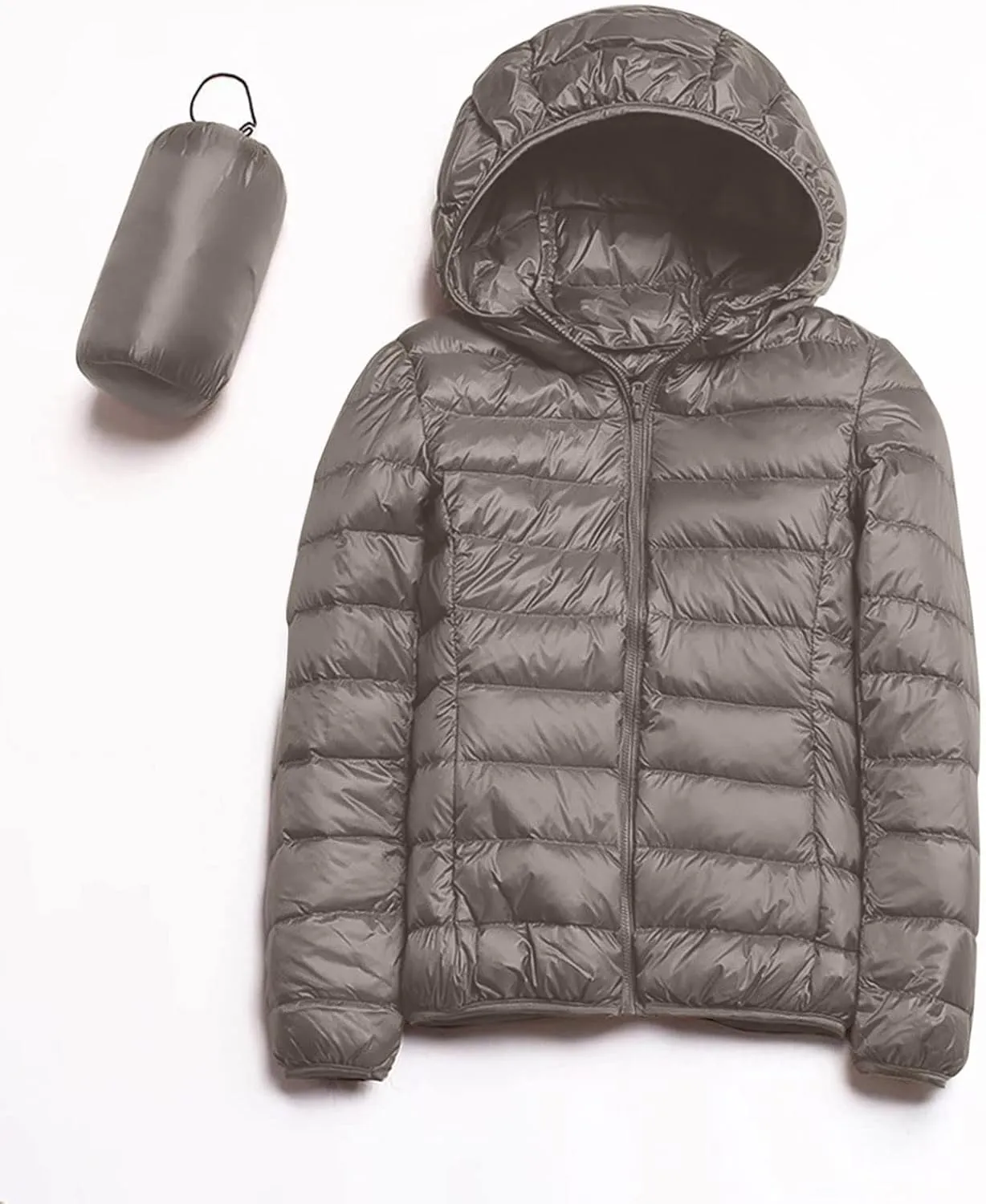 Womens Puffer Jacket 2024 Winter Warm Packable Down Jacket Lightweight Slim Fit Hooded Jacket Short Duck Down Coat