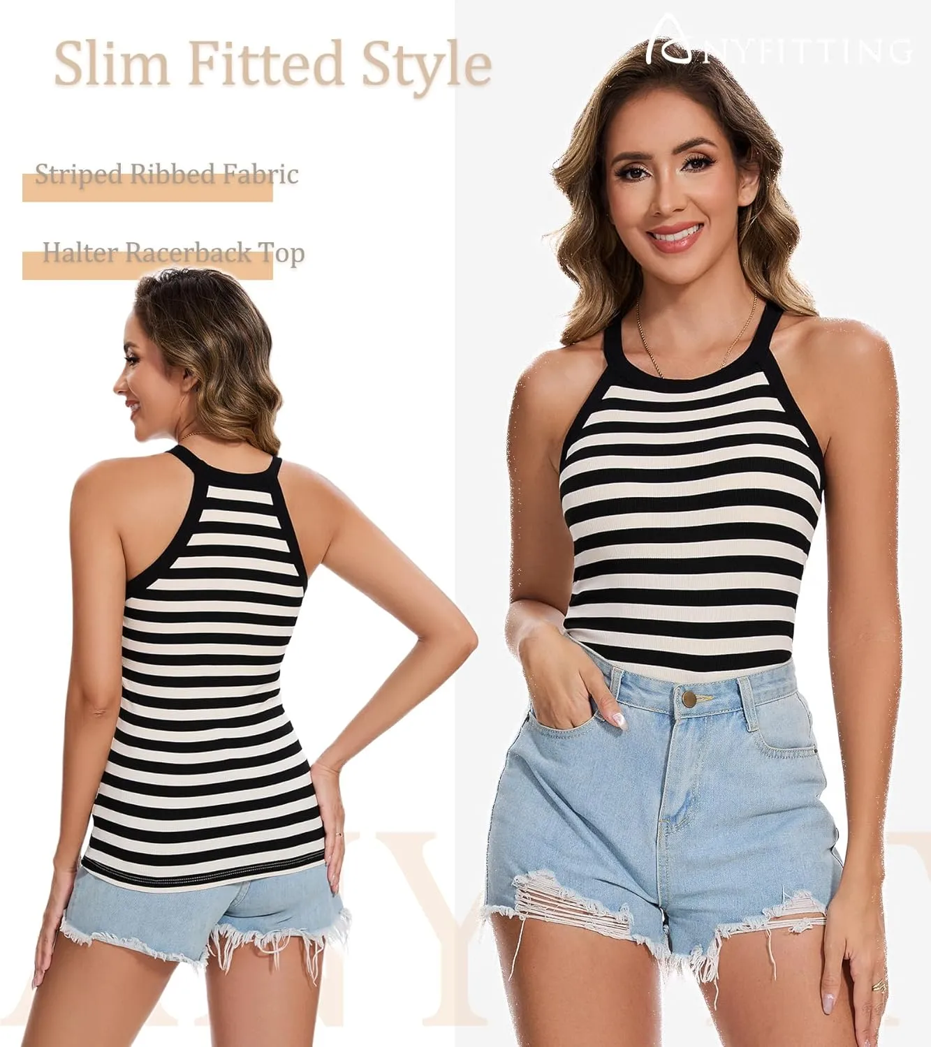 Womens Racerback Ribbed Tank Top Camisole with Built in Bra Running Yoga Sport Bra Athletic Slim Sleeveless Summer Top