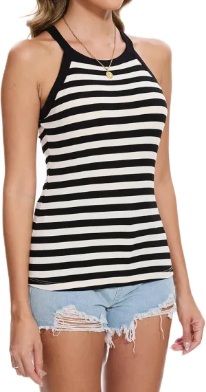 Womens Racerback Ribbed Tank Top Camisole with Built in Bra Running Yoga Sport Bra Athletic Slim Sleeveless Summer Top