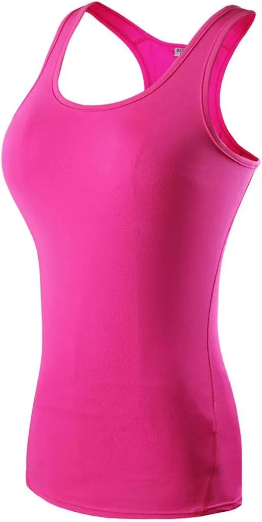 Womens Seamless Racerback Tank Tops Summer Scoop Neck Breathable Running Workout Tops Athletic Gym Sleeveless Shirts