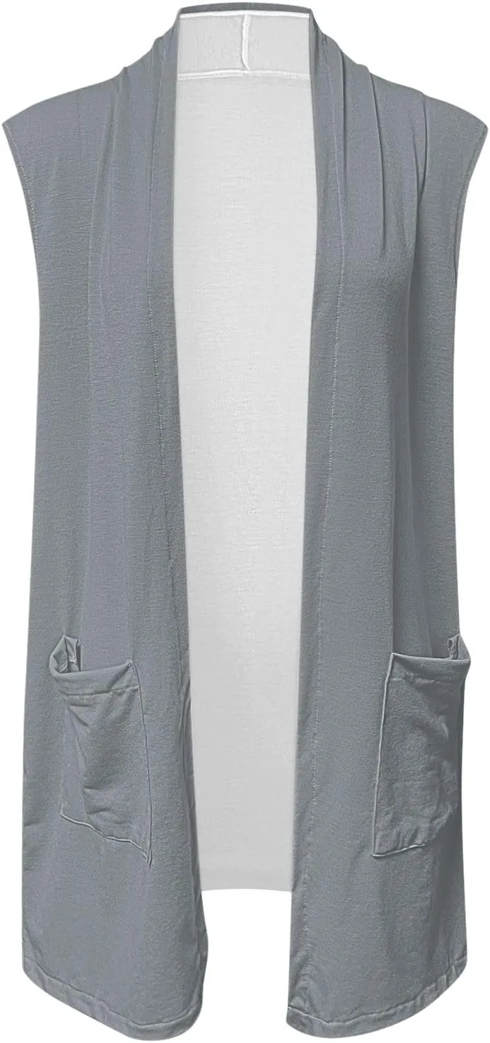 Women's Sleeveless Cardigan Summer Open Front Vest Lightweight Cool Coat for Beach Vacation
