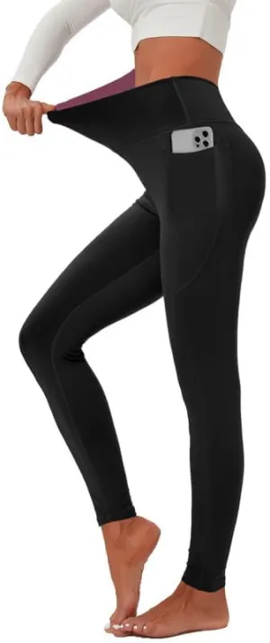 Womens Yoga Pants High Waisted Tummy Control Yoga Leggings Workout Leggings with Pockets Running Gym