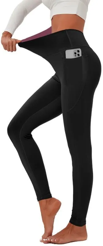 Womens Yoga Pants High Waisted Tummy Control Yoga Leggings Workout Leggings with Pockets Running Gym